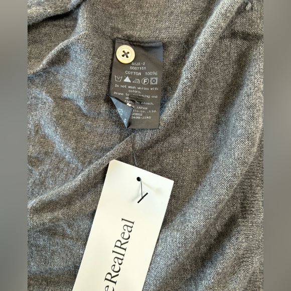 45R Gray Cotton Cardigan in Sz 2 / S #0562 - Picture 4 of 5